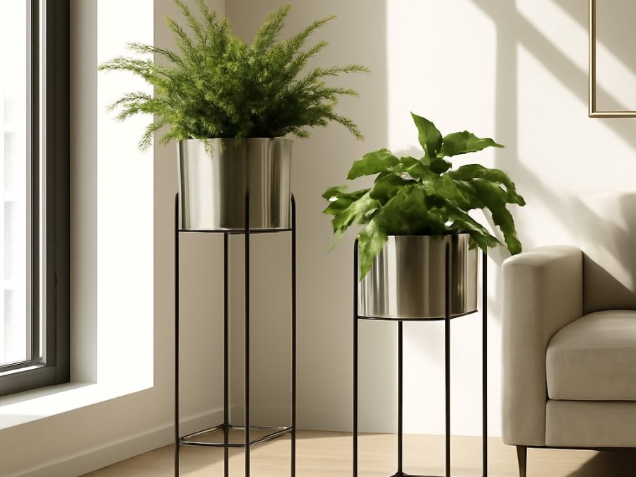 Suporturi metalice pentru plante de interior, stilate și durabile
