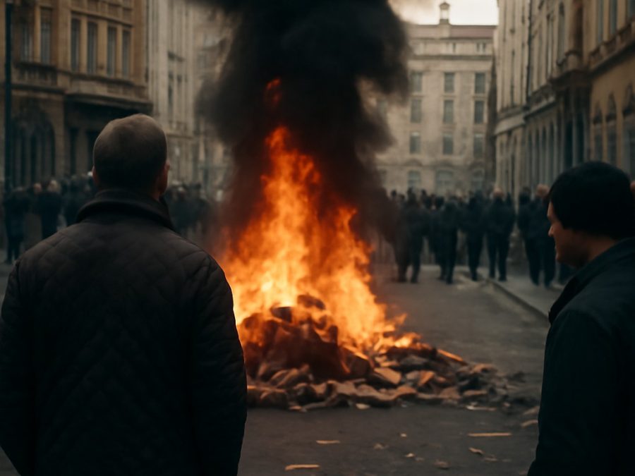 Protest în Belfast implică demonstranți anti-imigrație și incendiere