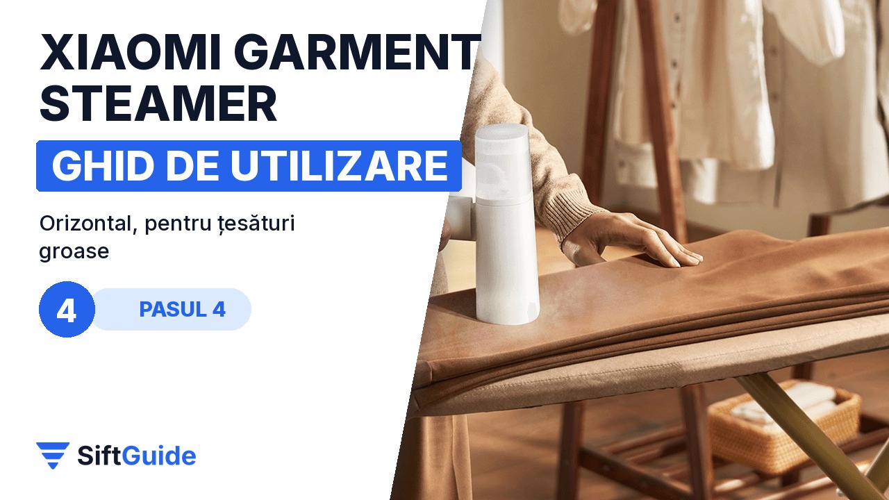 Călcare orizontală a unei țesături groase cu aparatul cu abur Xiaomi
