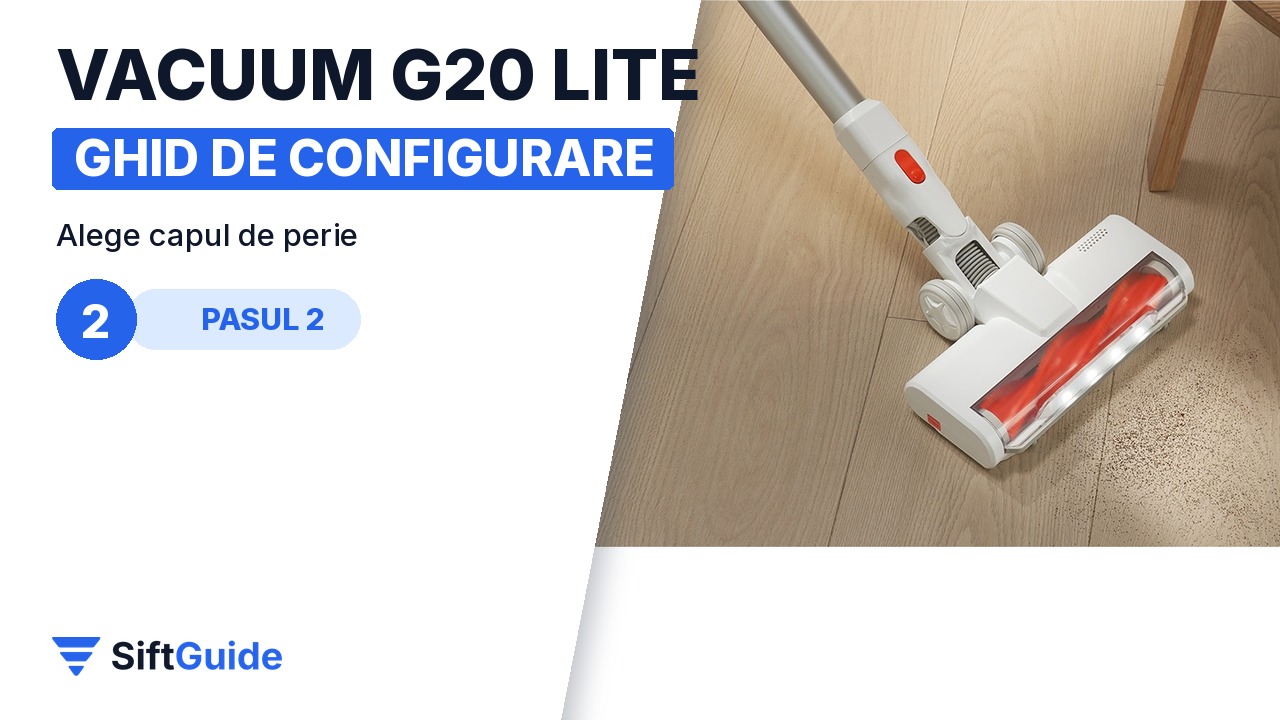 Bara de perie electrică a aspiratorului Xiaomi G20 Lite pe parchet