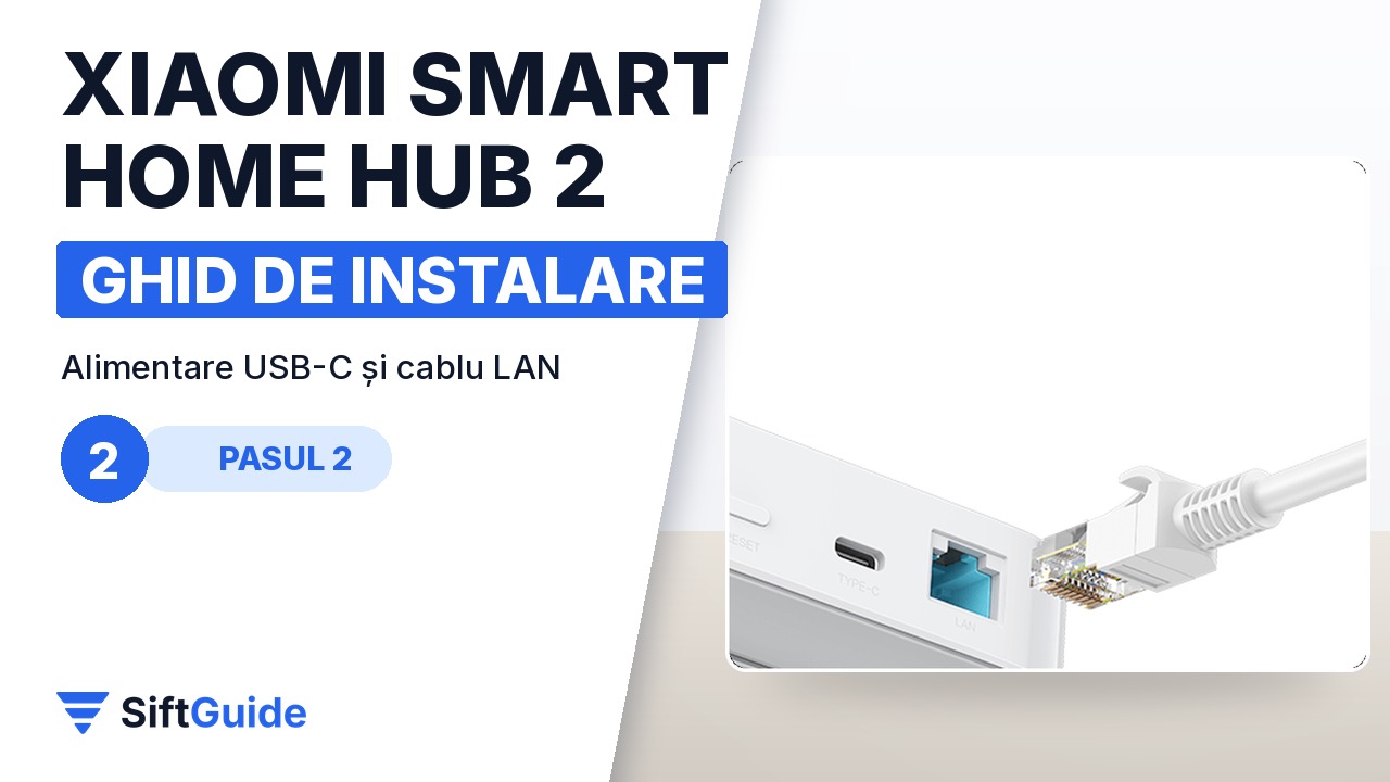 Porturile Xiaomi Smart Home Hub 2: USB-C și Ethernet