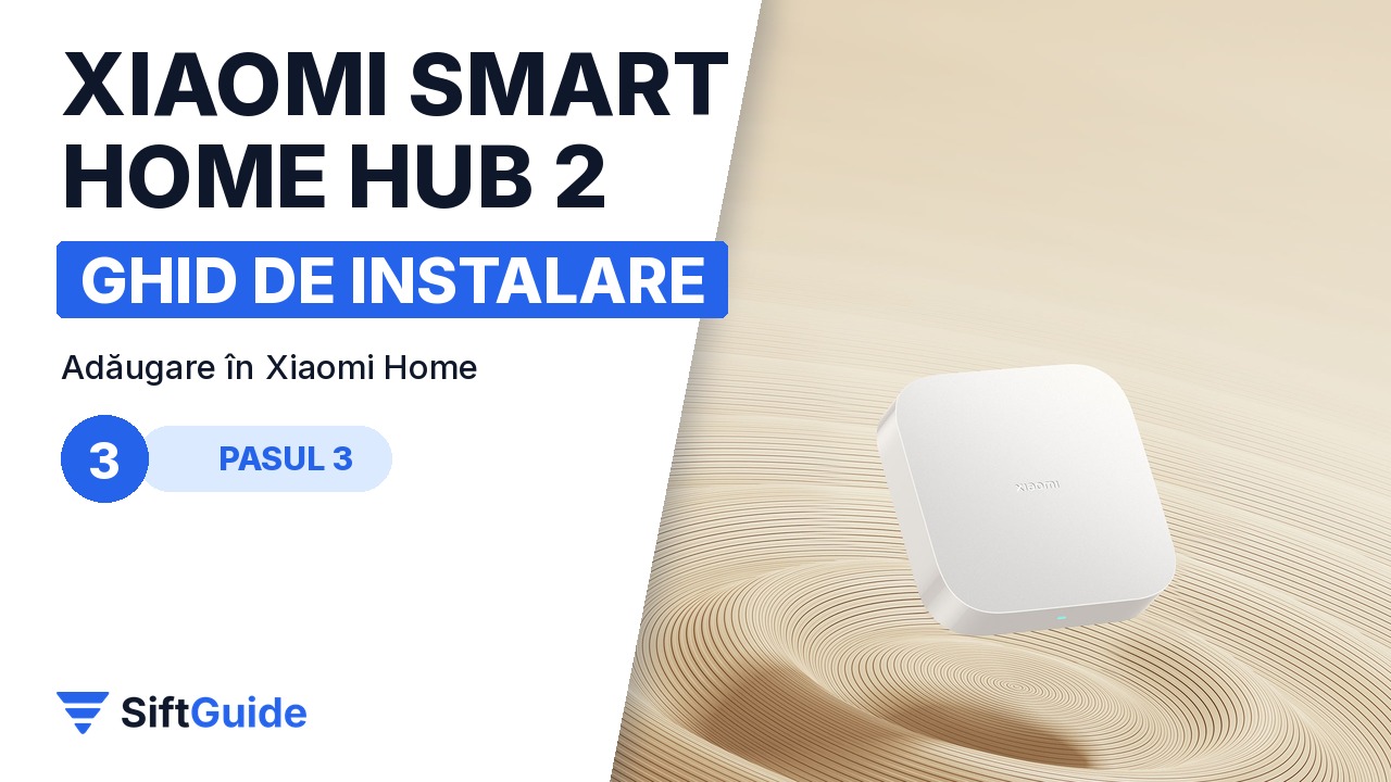 Xiaomi Smart Home Hub 2 pe o suprafață neutră, gata de configurare