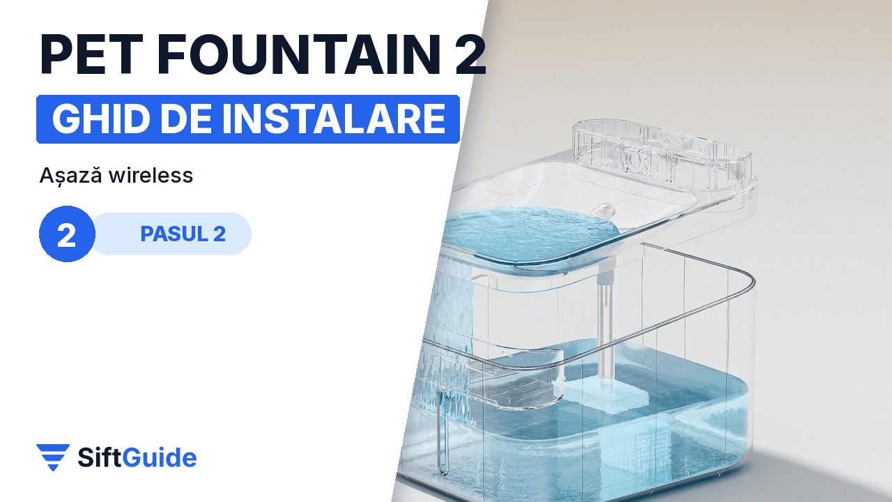 Fântână wireless pentru animale în living