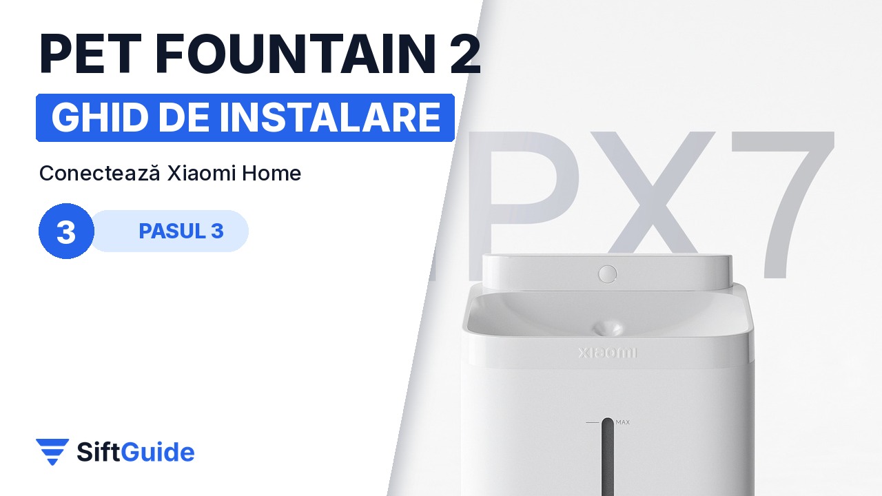 Control din aplicație pentru fântâna de interior