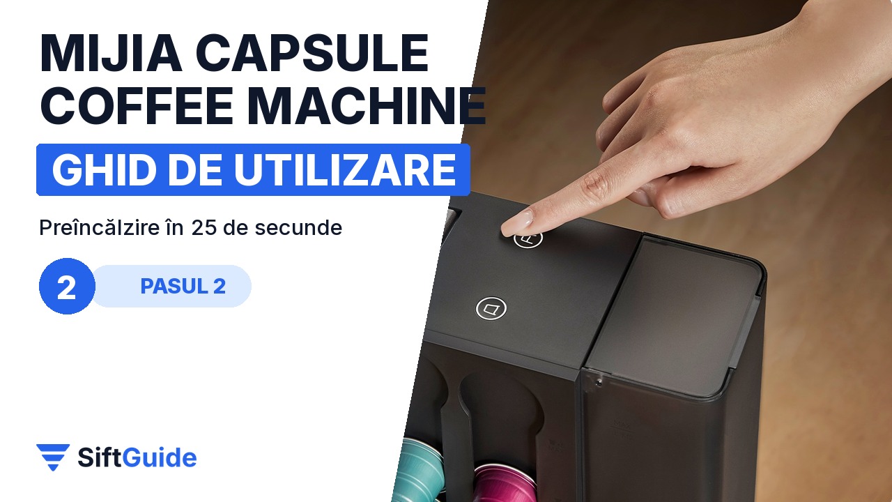 Butoanele de pe partea de sus a espressorului cu capsule Mijia