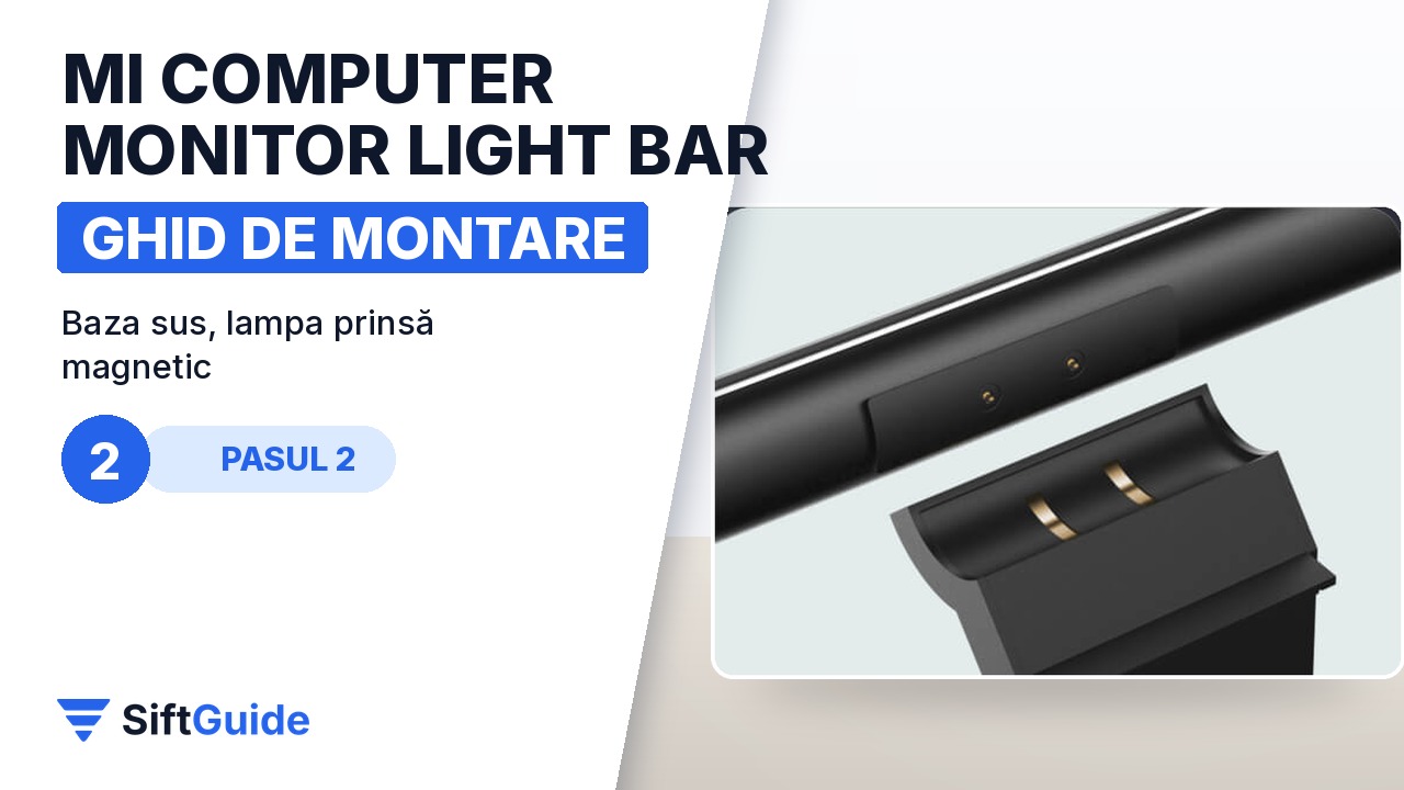 Prinderea magnetică dintre lampa Mi și baza de pe monitor
