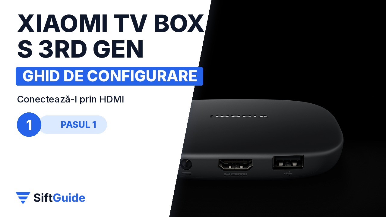 Mediaplayerul Xiaomi TV Box S, compact, cu porturile pe lateral