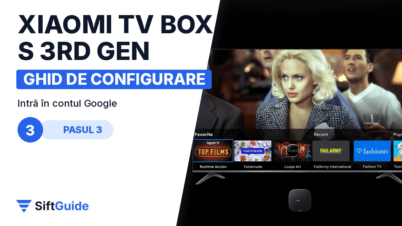 Interfața Google TV pe un televizor din living
