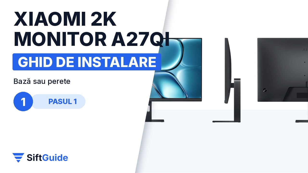 Monitorul Xiaomi 2K A27Qi văzut din față, din profil și din spate