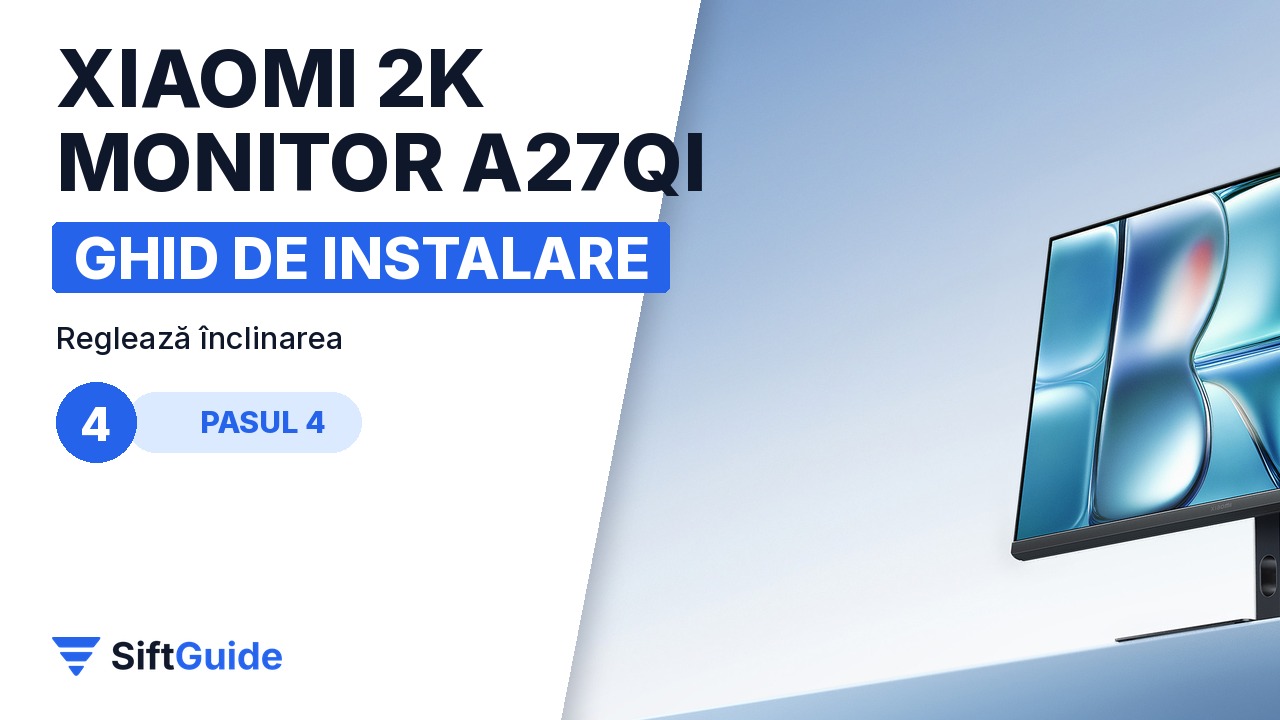 Monitorul Xiaomi A27Qi înclinat, văzut din lateral
