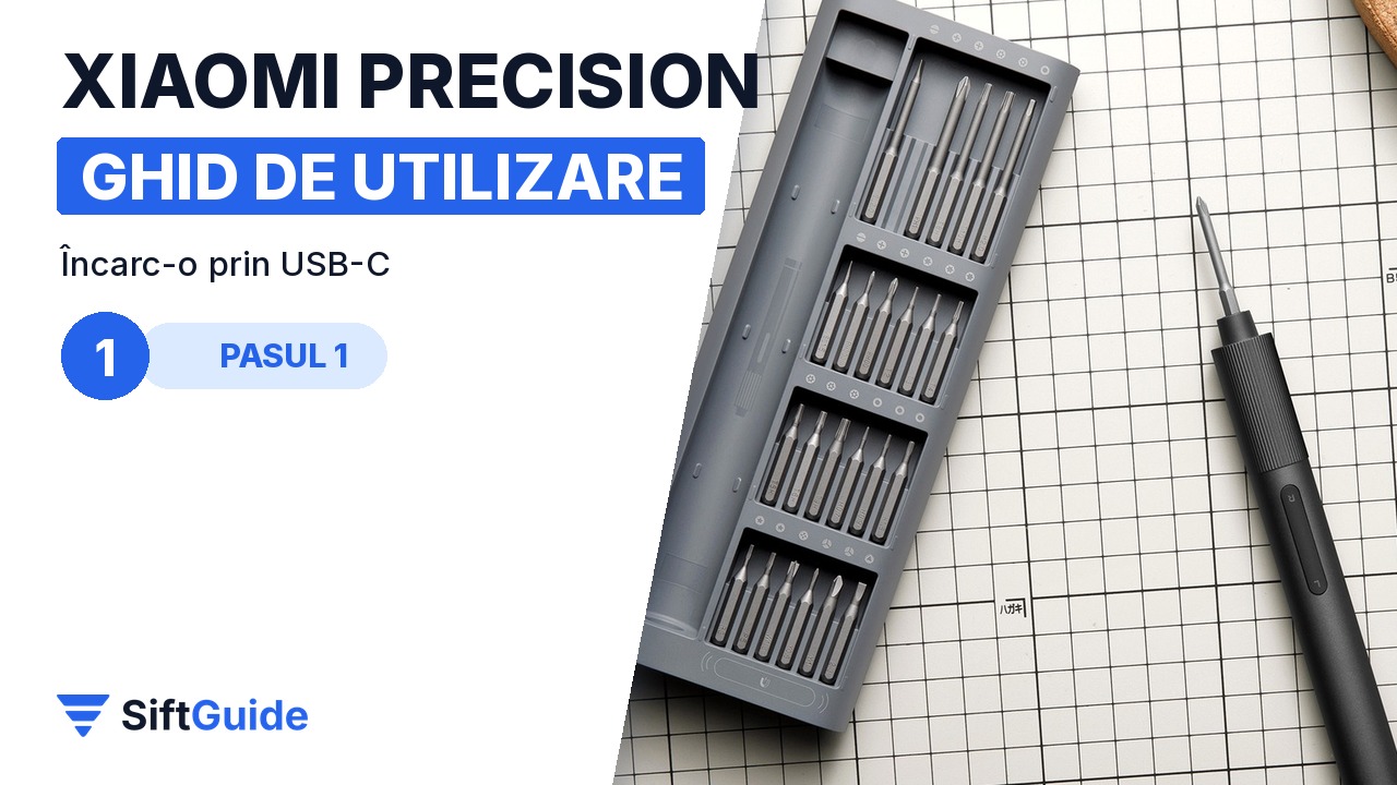 Șurubelnița de precizie Xiaomi pregătită pentru montaj