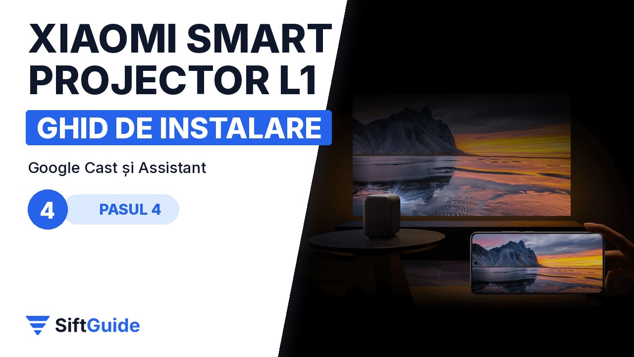 Conținut trimis de pe telefon pe proiectorul Xiaomi L1 cu Google Cast