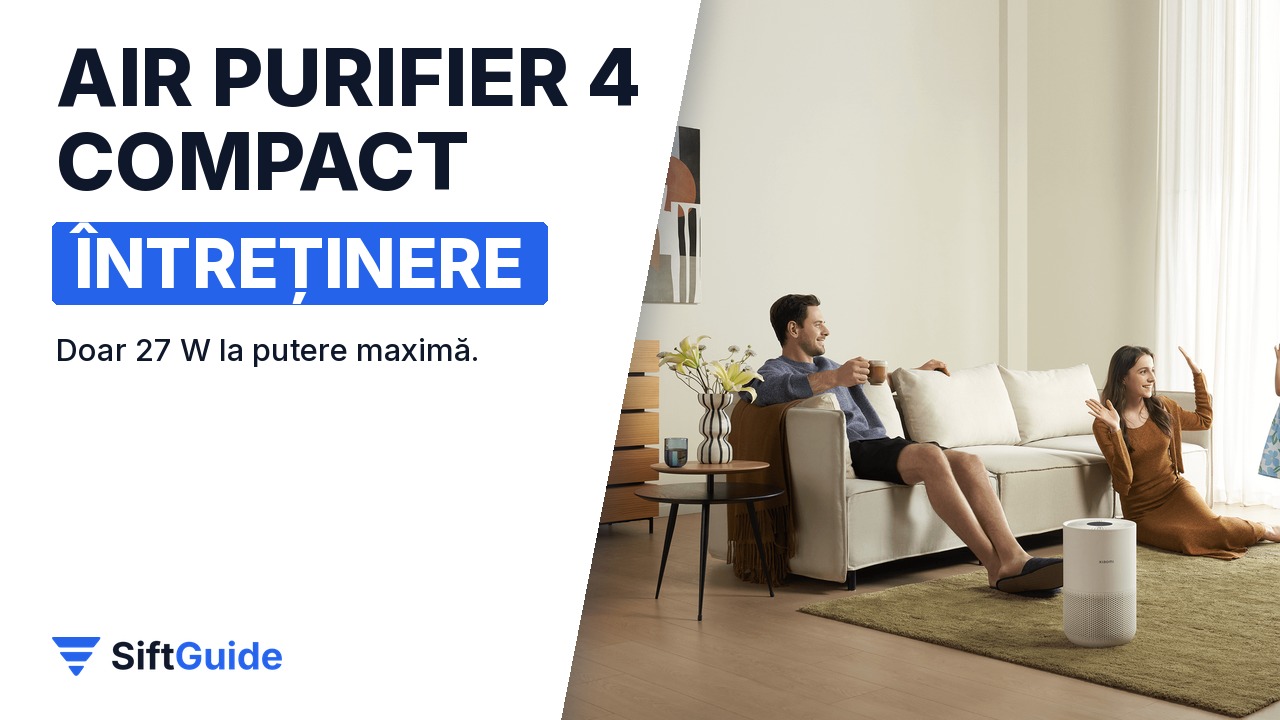 Living luminos cu familie și purificatorul Xiaomi Smart Air Purifier 4 Compact