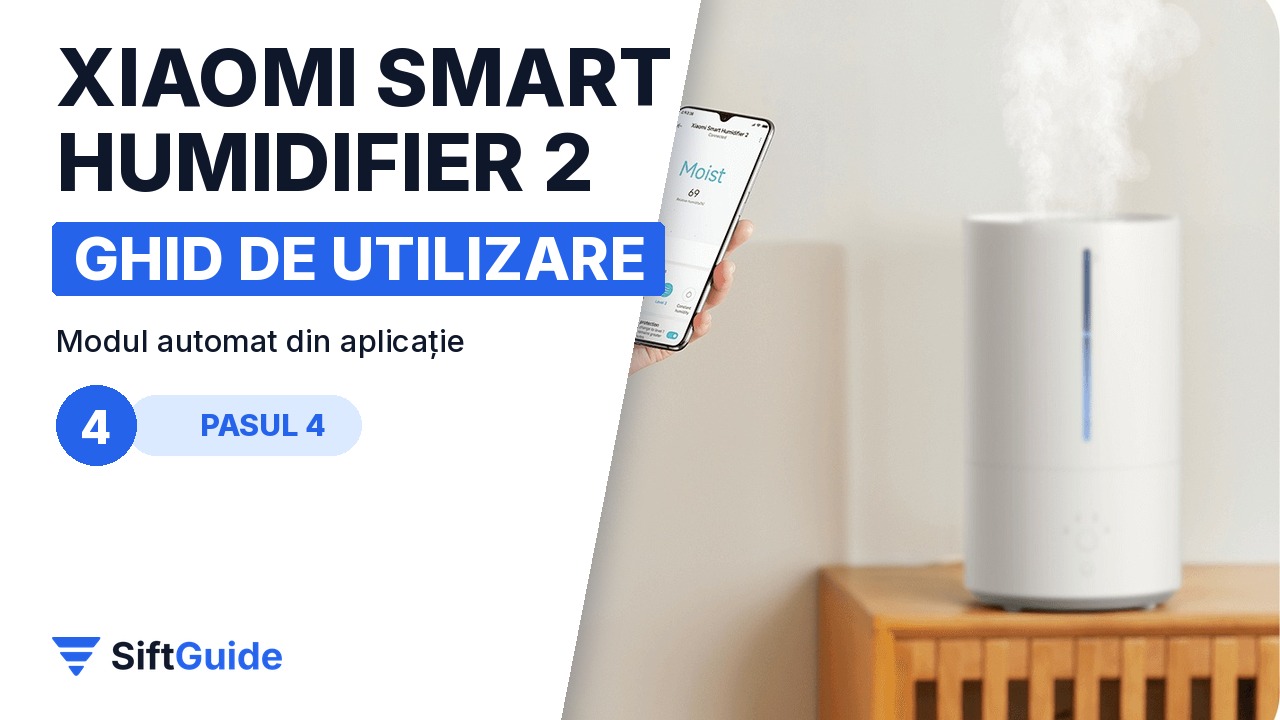 Controlul umidificatorului Xiaomi din aplicația Xiaomi Home, pe telefon