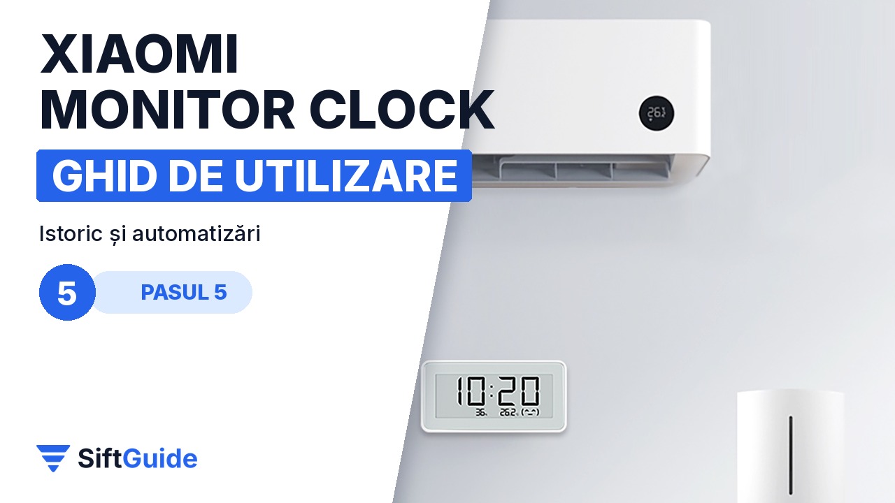 Ceasul Xiaomi lângă un aparat de aer condiționat și un umidificator