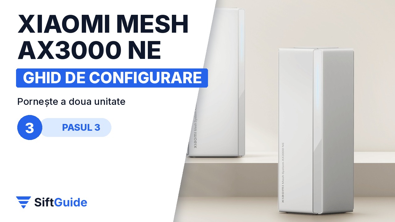 Două unități Xiaomi Mesh albe pe un fundal neutru