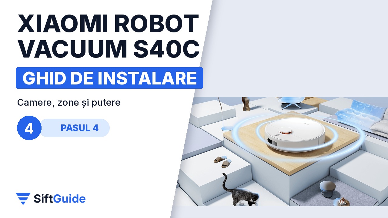 Robotul Xiaomi S40C curățând o cameră împărțită pe zone