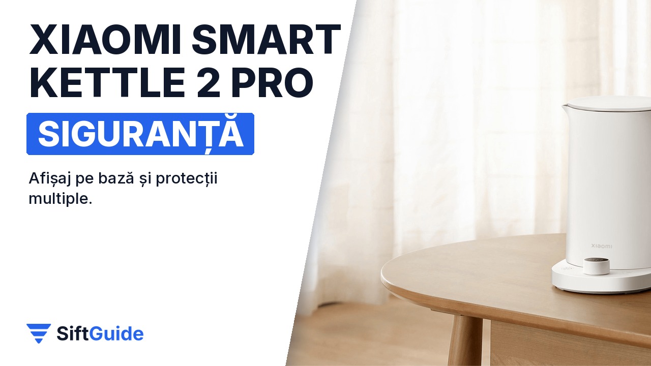 Fierbătorul Xiaomi Smart Kettle 2 Pro pe baza lui, pe o masă de lemn